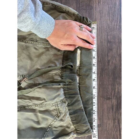 Anthropologie Hei Hei Drawstring Cambray Cargo Ankle Jogger Pants Olive Green S - Picture 12 of 12